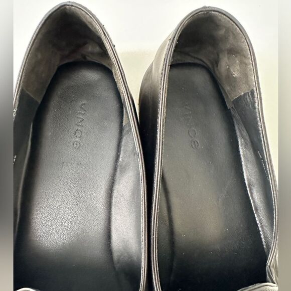 Vince Malia 2 Leather Slip On Loafer Espadrille Black Size 10 - Picture 6 of 8